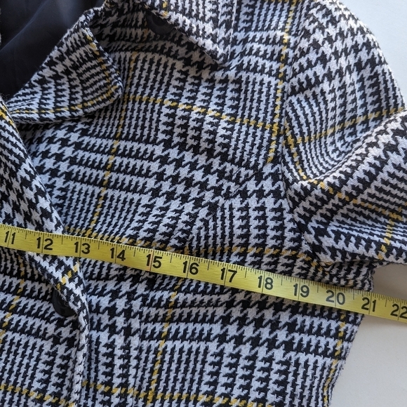 Alyx Houndstooth Check Short Pea Coat in Black, Yellow, White (Alyx 12 = US M) - Picture 8 of 9